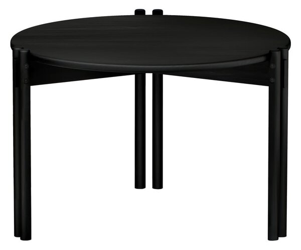 Čierny okrúhly konferenčný stolík z borovicového dreva ø 60 cm Sticks – Karup Design