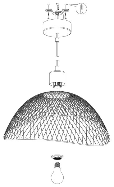 Eglo 43304 - Luster na lanku POMPEYA 1xE27/60W/230V