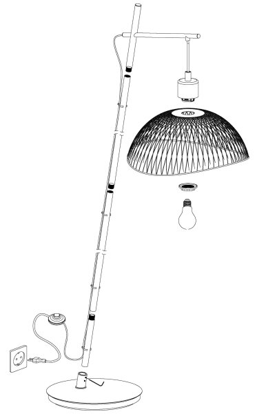 Eglo 43307 - Stojacia lampa POMPEYA 1xE27/60W/230V