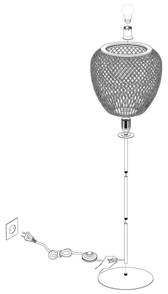 Eglo 43264 - Stojacia lampa DEMBLEBY 1xE27/40W/230V