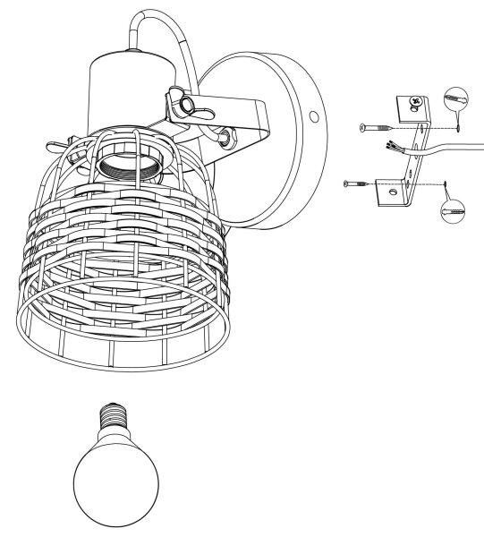 Eglo 43324 - Bodové svietidlo ANWICK 1xE27/40W/230V