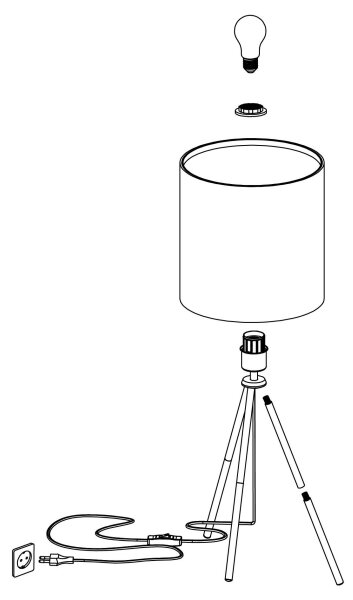 Eglo 43555 - Stolná lampa ARNHEM 1xE27/40W/230V