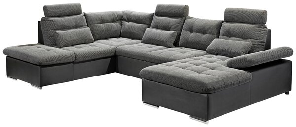 ROHOVÁ SEDAČKA, textil, sivá, čierna MID.YOU - Sedačky, Online Only