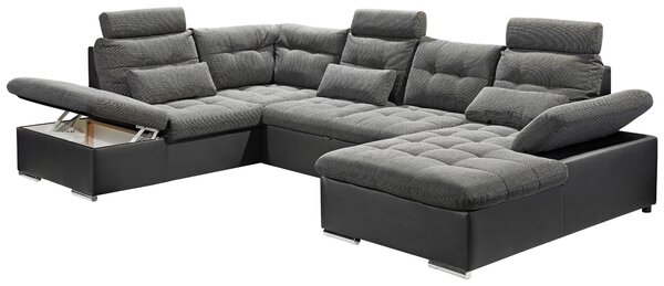 ROHOVÁ SEDAČKA, textil, sivá, čierna MID.YOU - Sedačky, Online Only