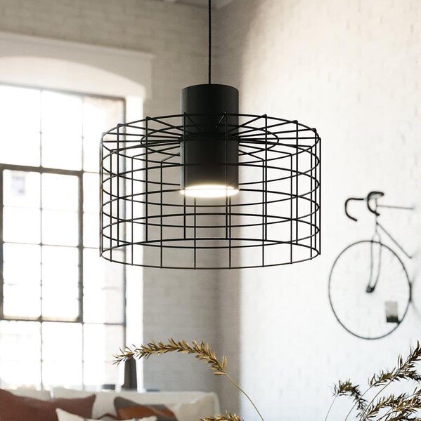 Eglo 43627 - Luster na lanku MILLIGAN 1xE27/40W/230V pr. 38 cm čierna