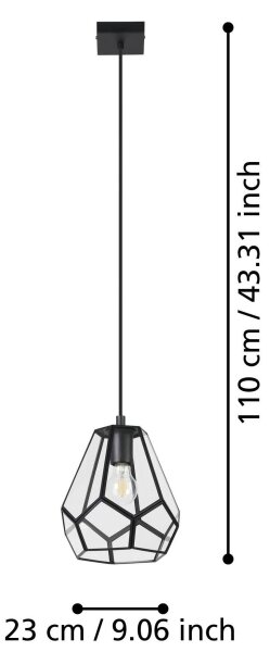 Eglo 43643 - Luster na lanku MARDYKE 1xE27/40W/230V