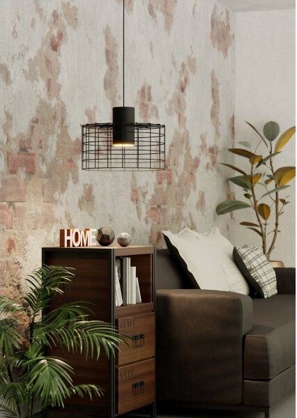 Eglo 43627 - Luster na lanku MILLIGAN 1xE27/40W/230V pr. 38 cm čierna