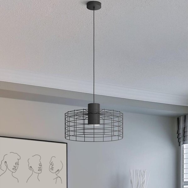 Eglo 43628 - Luster na lanku MILLIGAN 1xE27/40W/230V pr. 48 cm čierna