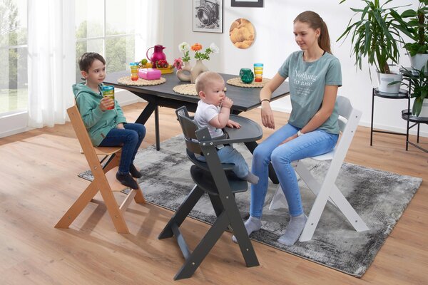 DETSKÁ JEDÁLENSKÁ STOLIČKA, buk, biela My Baby Lou - Izby pre bábätká