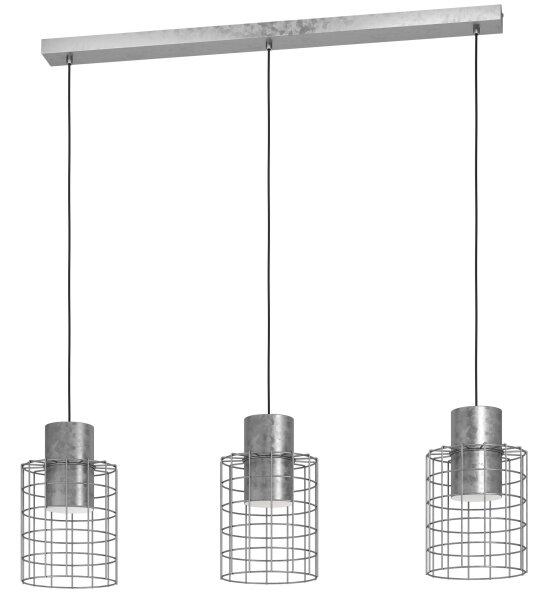 Eglo 43648 - Luster na lanku MILLIGAN 3xE27/40W/230V strieborná
