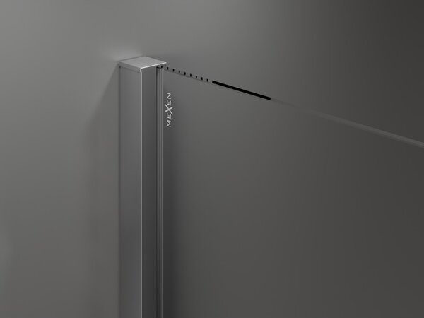 Mexen Velar Duo, sprchový kút s posuvnými dverami 80 x 80 cm, 8mm číre sklo, brúsený grafit, 871-080-080-02-95