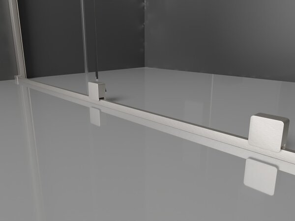 Mexen Velar Duo, sprchový kút s posuvnými dverami 80 x 80 cm, 8mm šedé sklo, brúsená oceľ, 871-080-080-42-97