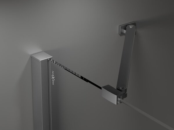 Mexen Velar Duo, sprchový kút s posuvnými dverami 80 x 80 cm, 8mm číre sklo, brúsený grafit, 871-080-080-02-95