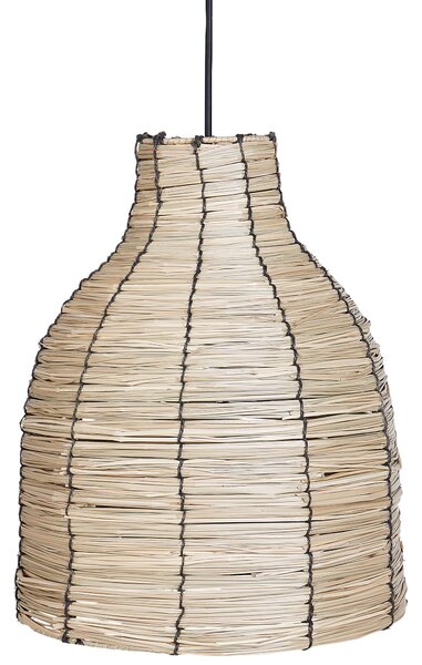 Závesná lampa prírodná tienidlo z morskej trávy čierna kovová objímka na žiarovku boho stropné svietidlo obývačka spálňa