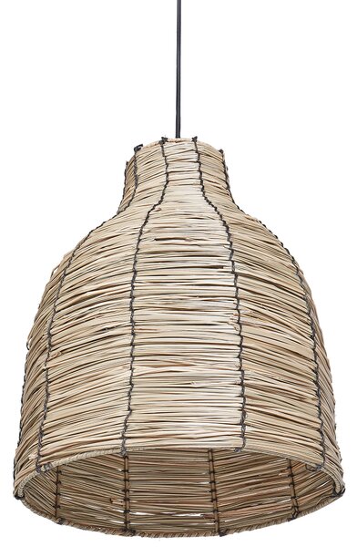 Závesná lampa prírodná tienidlo z morskej trávy čierna kovová objímka na žiarovku boho stropné svietidlo obývačka spálňa