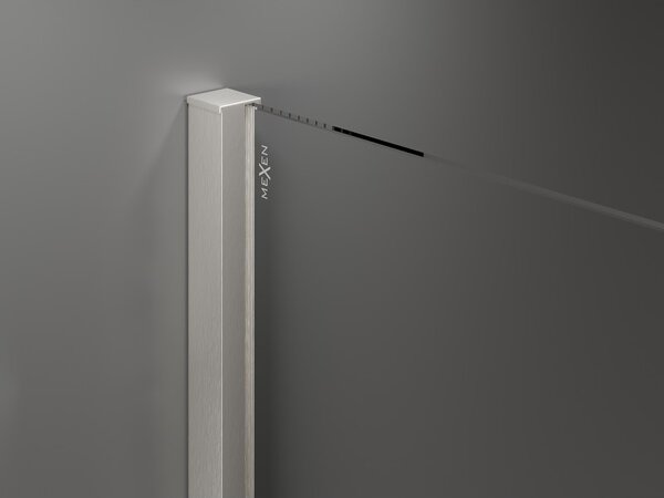 Mexen Velar Duo, sprchový kút s posuvnými dverami 80 x 80 cm, 8mm šedé sklo, brúsená oceľ, 871-080-080-42-97