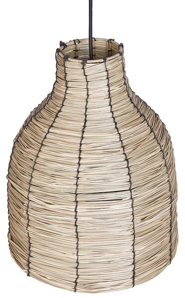 Závesná lampa prírodná tienidlo z morskej trávy čierna kovová objímka na žiarovku boho stropné svietidlo obývačka spálňa