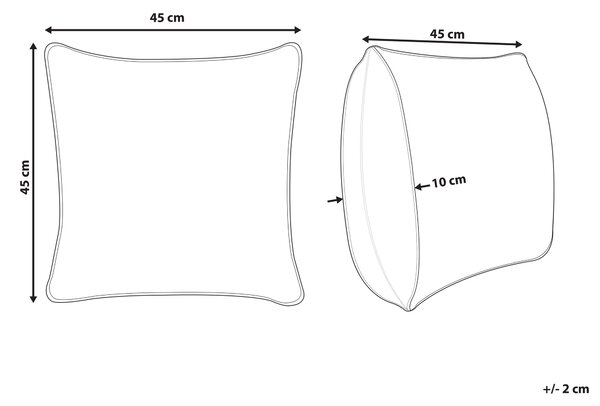 Dekoratívny vankúš béžová a čierna bavlna 45 x 45 cm trojuholníkový geometrický vzor ručne vyrobený snímateľný poťah s výplňou