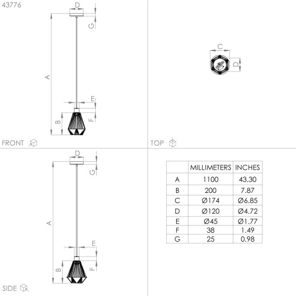 Eglo 43776 - Luster na lanku ADWICKLE 1xE27/40W/230V