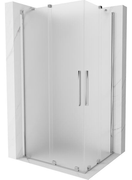 Mexen Velar Duo, sprchový kút s posuvnými dverami 90 x 80 cm, 8mm sklo námraza, chrómová, 871-090-080-32-01