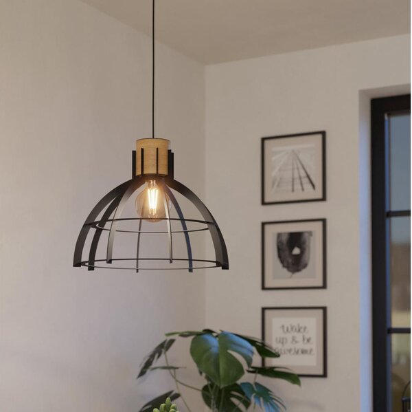 Eglo 43769 - Luster na lanku STILLINGTON 1xE27/40W/230V čierna