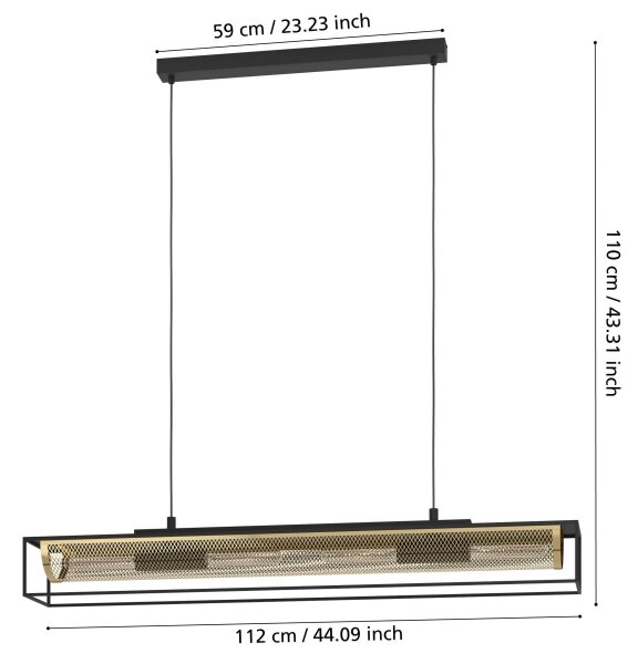 Eglo 43788 - Luster na lanku NOHALES 4xE27/40W/230V
