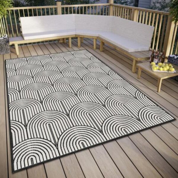 Čierno-biely vonkajší koberec 240x330 cm Pangli Black – Hanse Home