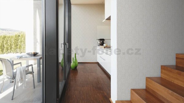 Vliesové tapety na stenu New Life 37679-1, rozmer 10,05 m x 0,53 m, retiazkový vzor strieborný na bielom podklade, A.S. CRÉATION