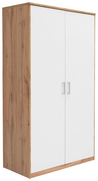SKRIŇA S OTOČNÝMI DVERAMI, biela, dub wotan, 106/194/54 cm Xora - Skrine