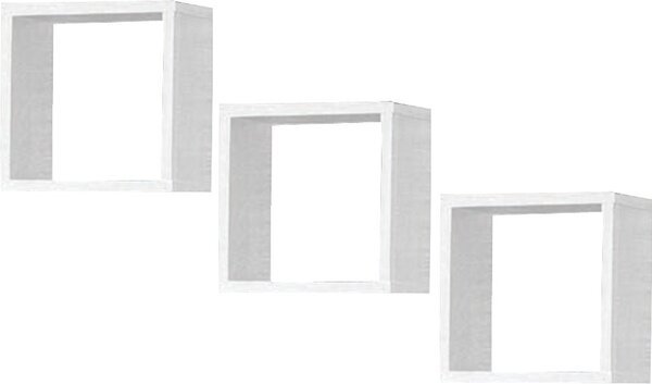Ak furniture Súprava políc Kika 25x25 cm biela