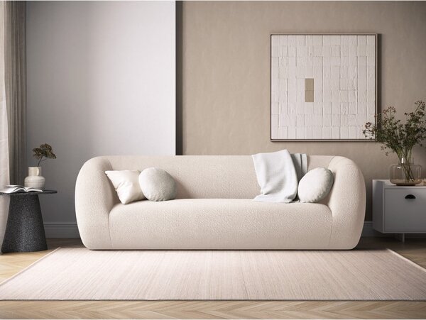 Krémová pohovka z textílie buklé 230 cm Essen – Cosmopolitan Design