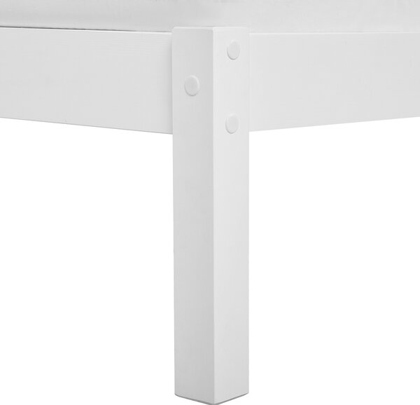 Posteľ biela z borovicového dreva 90 x 200 cm rám postele s lamelovým roštom moderná
