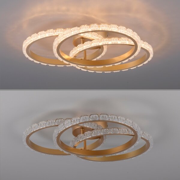 JUST LIGHT. 14734-60 - LED Stropné svietidlo GLITRA LED/37W/230V pr. 50 cm zlaté