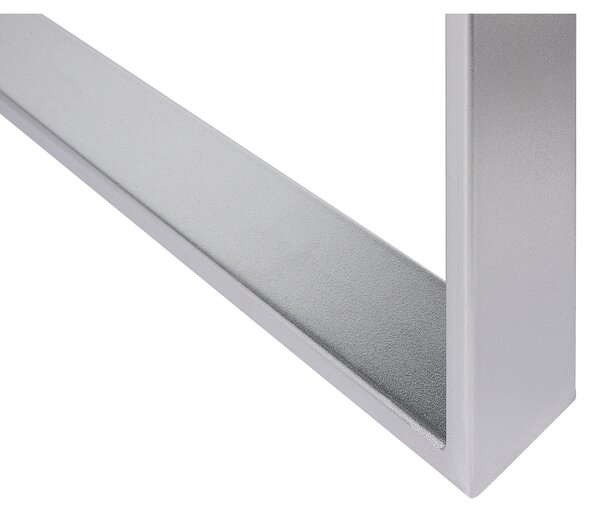 Konferenčný stolík strieborný sklo kov MDF zrkadlový efekt 110 x 47 cm 1 zásuvka úložný priestor glamour štýl obývačka