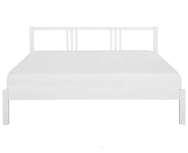 Posteľ biela z borovicového dreva 180 x 200 cm rám postele s lamelovým roštom moderná