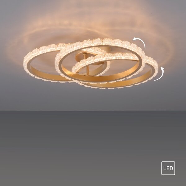 JUST LIGHT. 14734-60 - LED Stropné svietidlo GLITRA LED/37W/230V pr. 50 cm zlaté