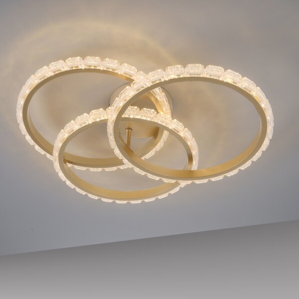 JUST LIGHT. 14734-60 - LED Stropné svietidlo GLITRA LED/37W/230V pr. 50 cm zlaté