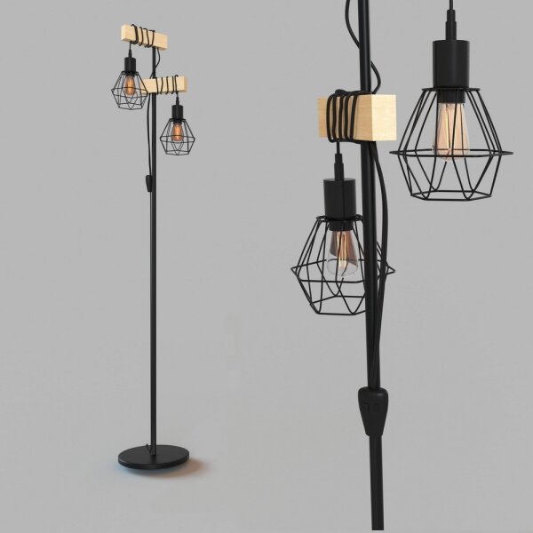 Eglo 44081 - Stojacia lampa TOWNSHEND 2xE27/60W/230V