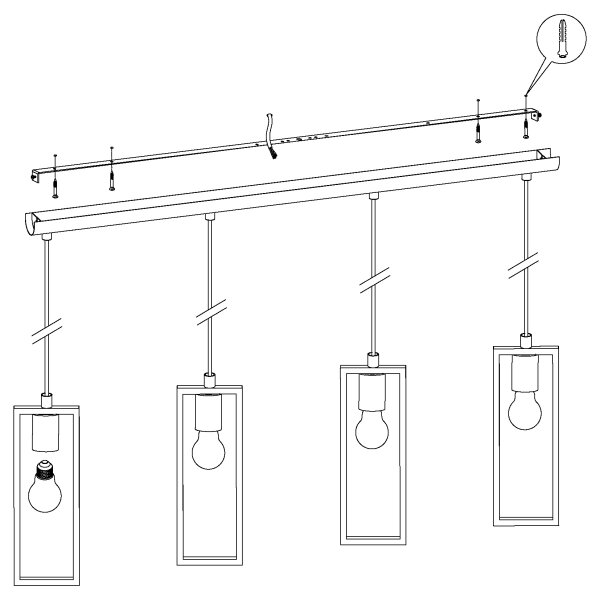 Eglo 49475 - Luster na lanku LITTLETON 4xE27/60W/230V