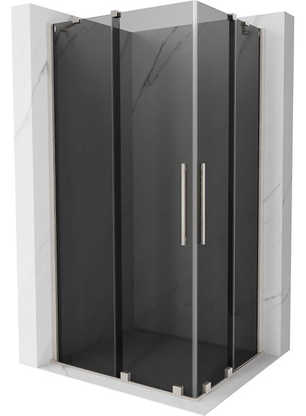 Mexen Velar Duo, sprchový kút s posuvnými dverami 100 x 90 cm, 8mm šedé sklo, brúsená oceľ, 871-100-090-42-97