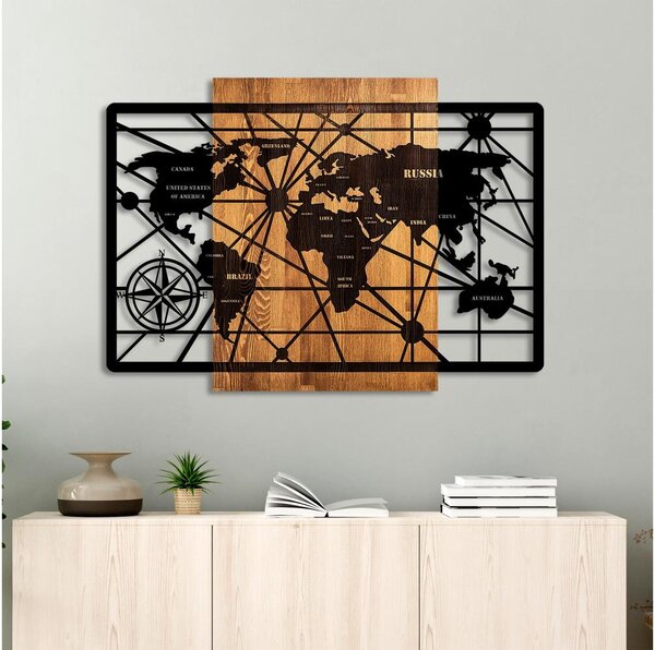 Asir Nástenná dekorácia 96x70 cm mapa drevo/kov AS1723 + záruka 3 roky zadarmo