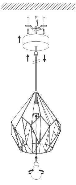 Eglo 49932 - Závesné svietidlo CARLTON 1 1xE27/60W/230V