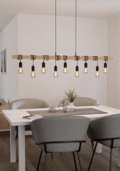 Eglo 49744 - Luster na lanku TOWNSHEND 9xE27/60W/230V