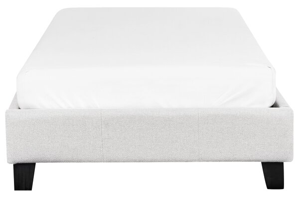 Posteľ čalúnená svetlosivá 90 x 200 cm rám postele s roštom bez čela spálňa moderný minimalistický štýl