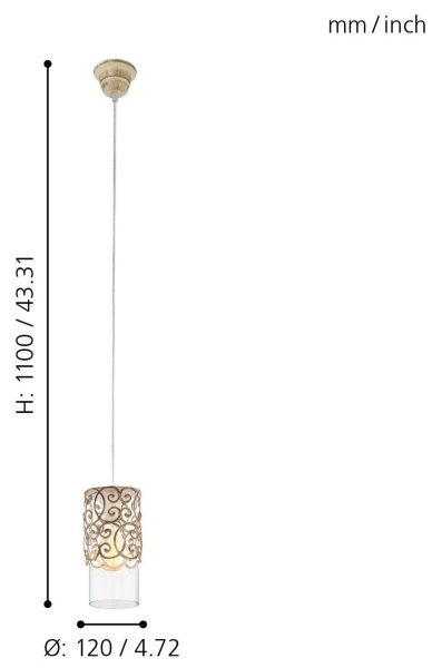 Eglo 49201 - Luster CARDIGAN 1xE27/60W/230V