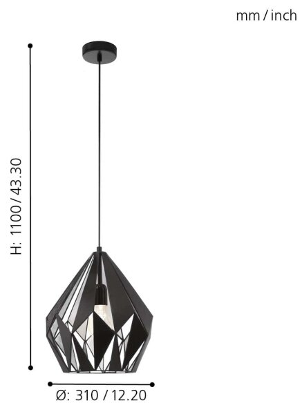 Eglo 49255 - Luster VINTAGE 1xE27/60W/230V