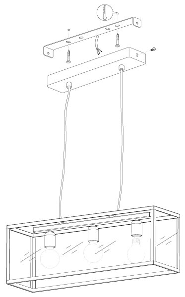Eglo 49393 - Luster CHARTERHOUSE 3xE27/60W/230V