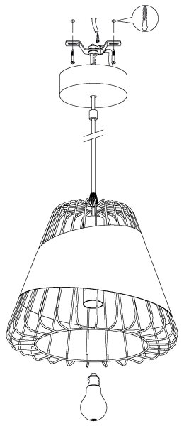 Eglo 49446 - Luster na lanku AUSTELL 1xE27/60W/230V