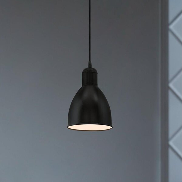 Eglo 55243 - Závesné svietidlo PRIDDY na kábli 1xE27/60W/230V, čierne