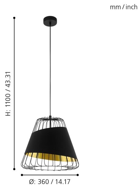 Eglo 49446 - Luster na lanku AUSTELL 1xE27/60W/230V
